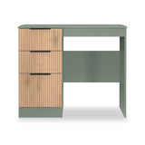 Jago-slatted-effect-kneehole-desk-green from Roseland Furniture