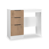 Jago-slatted-effect-kneehole-desk-white from Roseland Furniture