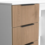 Jago-slatted-effect-kneehole-desk-white from Roseland Furniture