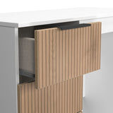 Jago-slatted-effect-kneehole-desk-white from Roseland Furniture