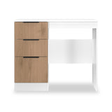 Jago-slatted-effect-kneehole-desk-white from Roseland Furniture