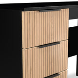 Jago-slatted-effect-desk-black from Roseland Furniture