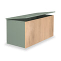 Jago-slatted-effect-blanket-box-green from Roseland Furniture