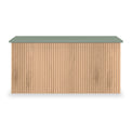 Jago-slatted-effect-blanket-box-green from Roseland Furniture