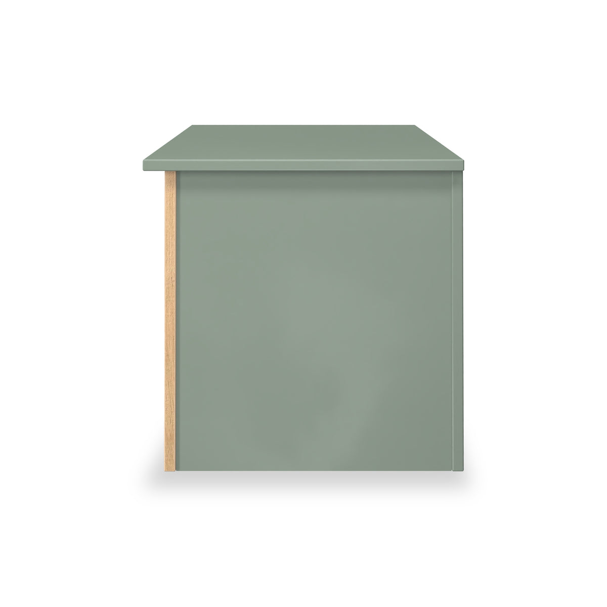 Jago-slatted-effect-blanket-box-green from Roseland Furniture