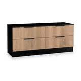 Jago-slatted-effect-4-drawer-bed-box-black from Roseland Furniture