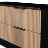 Jago-slatted-effect-4-drawer-bed-box-black from Roseland Furniture