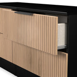 Jago-slatted-effect-4-drawer-bed-box-black from Roseland Furniture