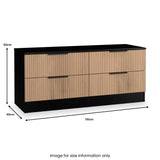 Jago-slatted-effect-4-drawer-bed-box-black from Roseland Furniture