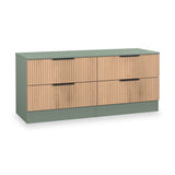 Jago-slatted-effect-4-drawer-bed-box-green from Roseland Furniture