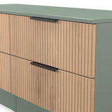 Jago-slatted-effect-4-drawer-bed-box-green from Roseland Furniture