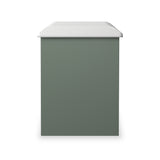 Jago-slatted-effect-stool-green from Roseland Furniture