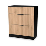 Jago-slatted-effect-3-drawer-deep-chest-black from Roseland Furniture