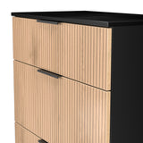 Jago-slatted-effect-3-drawer-deep-chest-black from Roseland Furniture