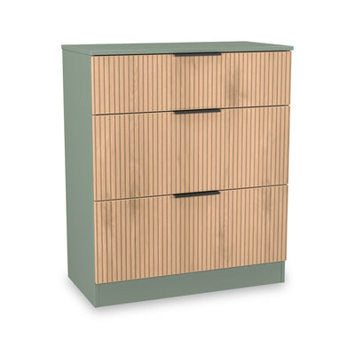 Jago Slatted Effect 3 Drawer Deep Chest of Drawers