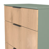 Jago-slatted-effect-3-drawer-deep-chest-green from Roseland Furniture