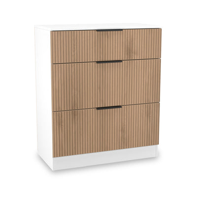 Jago Slatted Effect 3 Drawer Deep Chest of Drawers