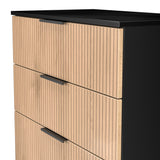 Jago-slatted-effect-4-drawer-deep-chest-black from Roseland Furniture