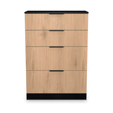 Jago-slatted-effect-4-drawer-deep-chest-black from Roseland Furniture