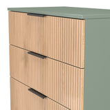 Jago-slatted-effect-4-drawer-deep-chest-green from Roseland Furniture