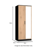 Jago-slatted-effect-2-door-mirrored-wardrobe-black from Roseland Furniture