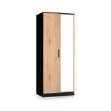 Jago-slatted-effect-2-door-mirrored-wardrobe-black from Roseland Furniture