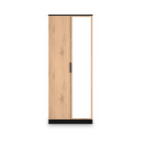 Jago-slatted-effect-2-door-mirrored-wardrobe-black from Roseland Furniture