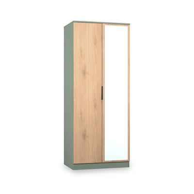 Jago Slatted Effect 2 Door Mirrored Wardrobe