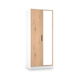 Jago-slatted-effect-2-door-mirrored-wardrobe-white from Roseland Furniture