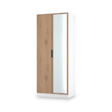 Jago-slatted-effect-2-door-mirrored-wardrobe-white from Roseland Furniture