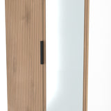 Jago-slatted-effect-2-door-mirrored-wardrobe-white from Roseland Furniture