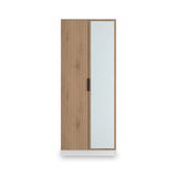 Jago-slatted-effect-2-door-mirrored-wardrobe-white from Roseland Furniture