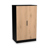 Jago-slatted-effect-2-door-midi-wardrobe-black from Roseland Furniture