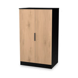 Jago-slatted-effect-2-door-midi-wardrobe-black from Roseland Furniture