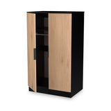 Jago-slatted-effect-2-door-midi-wardrobe-black from Roseland Furniture