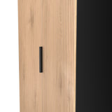 Jago-slatted-effect-2-door-midi-wardrobe-black from Roseland Furniture