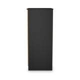 Jago-slatted-effect-2-door-midi-wardrobe-black from Roseland Furniture