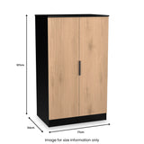 Jago-slatted-effect-2-door-midi-wardrobe-black from Roseland Furniture