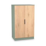 Jago-slatted-effect-2-door-midi-wardrobe-green from Roseland Furniture