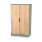 Jago-slatted-effect-2-door-midi-wardrobe-green from Roseland Furniture