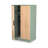 Jago-slatted-effect-2-door-midi-wardrobe-green from Roseland Furniture