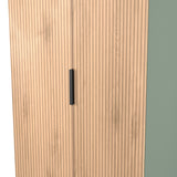 Jago-slatted-effect-2-door-midi-wardrobe-green from Roseland Furniture