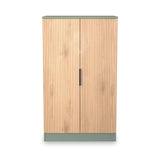 Jago-slatted-effect-2-door-midi-wardrobe-green from Roseland Furniture