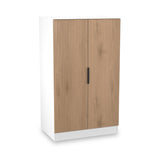 Jago-slatted-effect-2-door-midi-wardrobe-white from Roseland Furniture