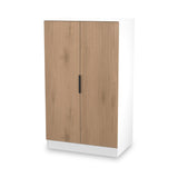 Jago-slatted-effect-2-door-midi-wardrobe-white from Roseland Furniture