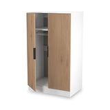 Jago-slatted-effect-2-door-midi-wardrobe-white from Roseland Furniture