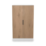 Jago-slatted-effect-2-door-midi-wardrobe-white from Roseland Furniture