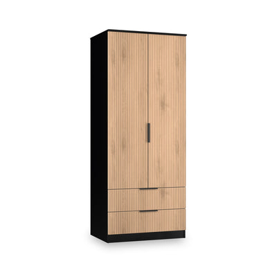 Jago Slatted Effect 2 Door 2 Drawer Wardrobe