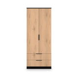 Jago-slatted-effect-2-door-2-drawer-wardrobe-black from Roseland Furniture