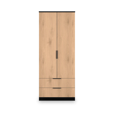 Jago Slatted Effect 2 Door 2 Drawer Wardrobe